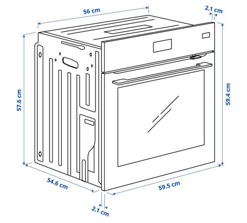 Piekarnik z termoobiegiem, funkcja gotowania na parze funkcja airfryer/stalowy IKEA 700 FRILLESBO 406.002.84