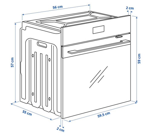 Piekarnik z termoobiegiem, funkcja airfryer z pyrolizą/stalowy IKEA 700 FRILLESBO 906.002.86