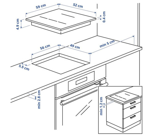 Płyta indukcyjna, IKEA 700 czarny HÖGKLASSIG 404.678.26