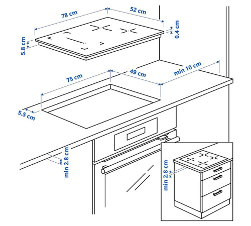Płyta indukcyjna, IKEA 500 czarny ROGESTAD 705.595.13
