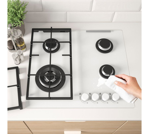 Płyta gazowa, IKEA 500 szkło/biały VASASTAN 105.241.83