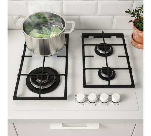 Płyta gazowa, IKEA 500 szkło/biały VASASTAN 105.241.83