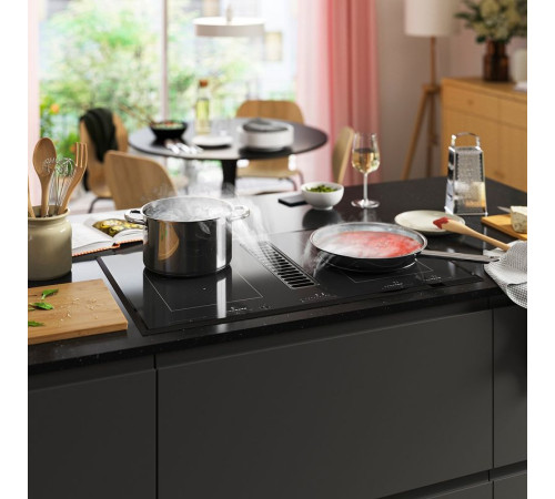 Płyta indukcyjna/wbudow okap, IKEA 500 czarny TÄCKNAN 806.072.88