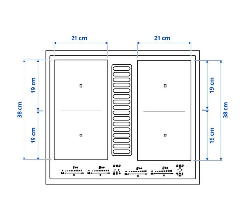 Płyta indukcyjna/wbudow okap, IKEA 500 czarny TÄCKNAN 806.072.88