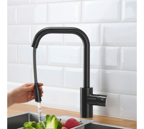 Bateria z wyciąganą wylewką, czarny ÄLMAREN 506.034.99