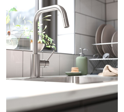 Bateria z wyciąganą wylewką, stalowy ÄLMAREN 803.416.46