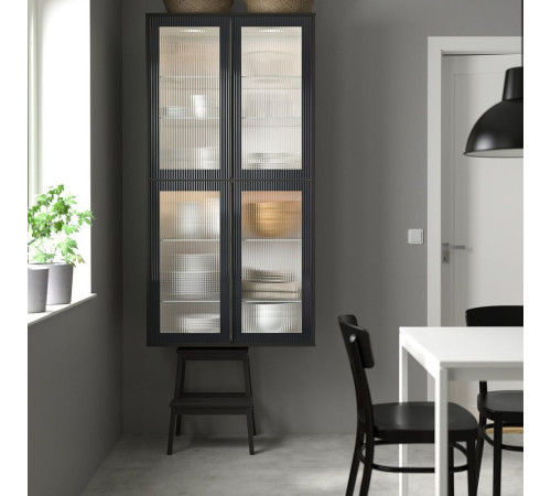 Drzwi szklane, antracyt/szkło ryflowane HEJSTA 805.266.40
