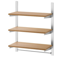 Szyna do zawieszania z pół/drąż, stal nierdz/jesion KUNGSFORS 293.083.01