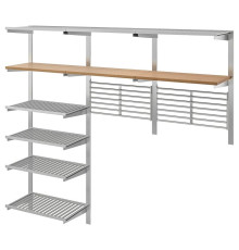 Szyna do zawiesz z półk/siatka ści, stal nierdz/jesion KUNGSFORS 493.083.62