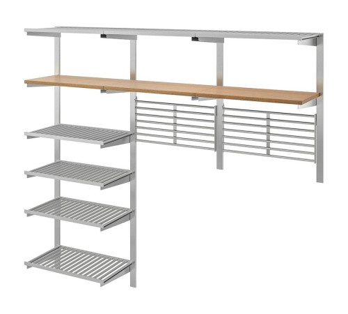 Szyna do zawiesz z półk/siatka ści, stal nierdz/jesion KUNGSFORS 493.083.62