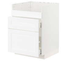 Szafka pod zlew HAVSEN/3fr/2szu, biały Enköping/biały imitacja drewna METOD / MAXIMERA 494.734.32