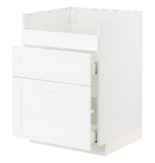 Szafka pod zlew HAVSEN/3fr/2szu, biały Enköping/biały imitacja drewna METOD / MAXIMERA 494.734.32