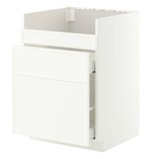 Szafka pod zlew HAVSEN/3fr/2szu, biały/Aspudden matowy biały METOD / MAXIMERA 596.245.67