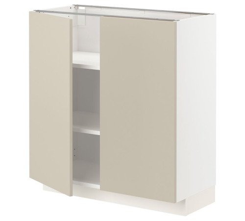 Szafka stj/półki/2 drzwi, biały/Havstorp beżowy METOD 794.590.57