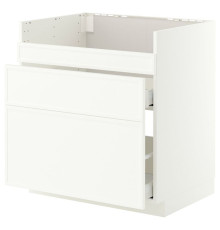 Szafka pod zlew HAVSEN/3fr/2szu, biały/Aspudden matowy biały METOD / MAXIMERA 796.248.73