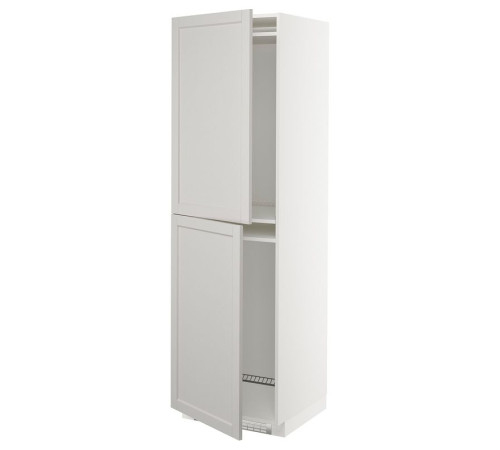 Szaf wys n lod/zam, biały/Lerhyttan jasnoszary METOD 092.744.58