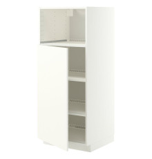Высокий шкаф для встраиваемой бытовой техники, белый/Vallstena white METOD 096.165.55