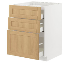 Столешница шкафа/3 фр/3sz, белый/Дуб Форсбака МЕТОД / МАКСИМЕРА 195.092.15