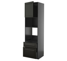 Szafka wysoka na wbud. AGD, czarnoszary/Bodbyn czarny METOD / KNIVSHULT 195.877.41