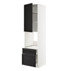 In sz n pie dr/2fr/medium/in sz, white/Lerhyttan stained black METOD / MAXIMERA 294.594.13
