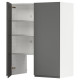 Szafka okapowa z półką/drzwiczkami, biały/Voxtorp ciemnoszary METOD 295.042.98