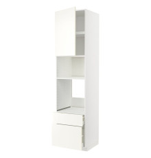 Высокий шкаф для встраиваемой бытовой техники, белый/Vallstena white METOD / MAXIMERA 295.074.47