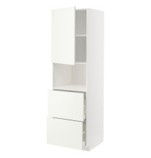 Тумба под микроволновую печь с 2 дверцами/ящиками, белая/Vallstena white METOD / MAXIMERA 295.074.52