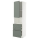 W szafka do mikr drzwi/2 szuf, biały/Nickebo matowy szarozielony METOD / MAXIMERA 295.660.69