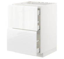 Sz stj pł/2fr/3sz, белый/Воксторп глянец/белый МЕТОД / MAXIMERA 392.539.49