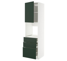Szaf wys n piek/drz/3 szu, biały/Havstorp głęboki zielony METOD / MAXIMERA 395.567.67