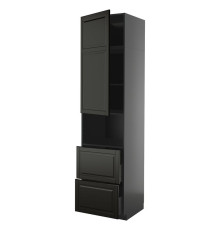 Тумба под микроволновую печь с 2 дверцами/ящиками, черно-серая/черная Bodbyn METOD / KNIVSHULT 495.880.94