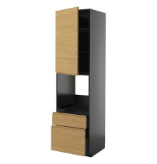 In sz n pie dr/2fr/medium/in sz, black-gray/Voxtorp imitating oak METOD / KNIVSHULT 495.898.28