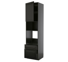 Szafka wysoka na wbud. AGD, czarnoszary/Bodbyn czarny METOD / KNIVSHULT 496.167.99
