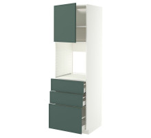 Szaf wys n piek/drz/3 szu, biały/Aspudden ciemny szarozielony METOD / MAXIMERA 596.041.59