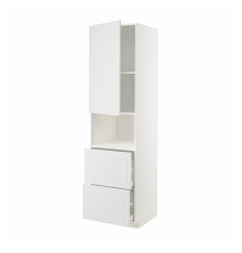 Тумба под микроволновую печь с 2 дверцами/ящиками, белая/Stensund white METOD / MAXIMERA 694.607.92