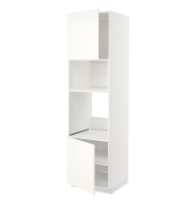 Высокий шкаф для встраиваемой бытовой техники, белый/Vallstena white METOD 695.073.89