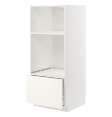 Высокий шкаф для встраиваемой бытовой техники, белый/Vallstena white METOD / MAXIMERA 695.074.45