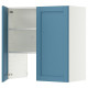 Szafka okapowa z półką/drzwiczkami, biały/Lerhyttan niebieski METOD 696.004.86