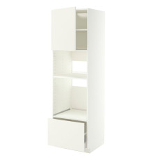 Высокий шкаф для встраиваемой бытовой техники, белый/Vallstena white METOD / MAXIMERA 696.156.66
