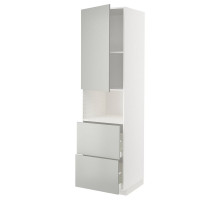 W szafka do mikr drzwi/2 szuf, biały/Havstorp jasnoszary METOD / MAXIMERA 795.385.64