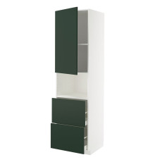 Тумба под микроволновую печь с 2 дверцами/ящиками, белая/темно-зеленая Havstorp METOD / MAXIMERA 795.572.94