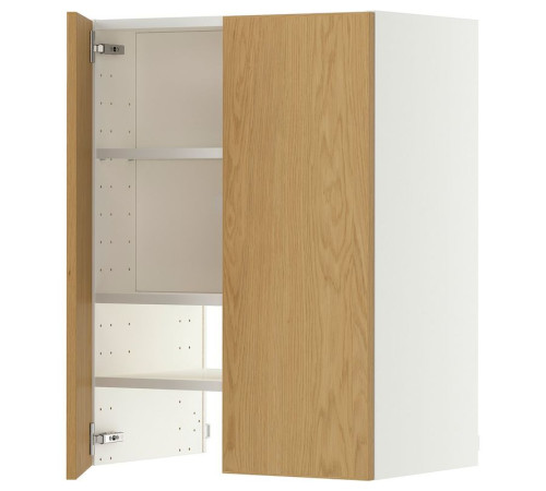 Szafka okapowa z półką/drzwiczkami, biały/Sinarp okl dęb METOD 796.003.44
