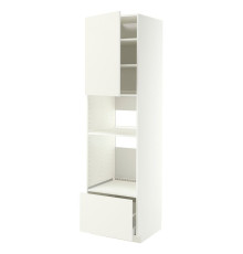 Высокий шкаф для встраиваемой бытовой техники, белый/Vallstena white METOD / MAXIMERA 796.167.12