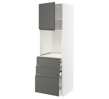 Szaf wys n piek/drz/3 szu, biały/Voxtorp ciemnoszary METOD / MAXIMERA 894.609.27