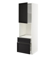 In sz n pie dr/2fr/medium/in sz, white/Lerhyttan stained black METOD / MAXIMERA 894.637.04