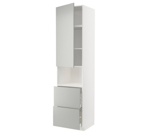 W szafka do mikr drzwi/2 szuf, biały/Havstorp jasnoszary METOD / MAXIMERA 895.387.33