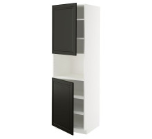 Sza st wys mikr 2drz/pół, biały/Bodbyn czarny METOD 895.790.16