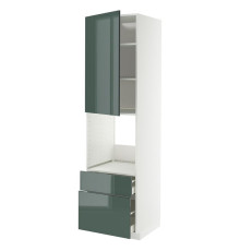 In sz n pie dr/2fr/medium/in sz, white/Kallarp dark gray-green with gloss METOD / MAXIMERA 895.865.83