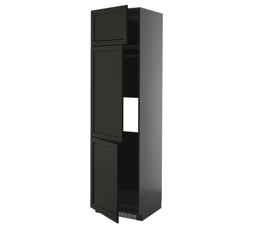 Szaf wys lod/zamr/3drz, czarnoszary/Lerhyttan bejcowane na czarno METOD 895.871.82