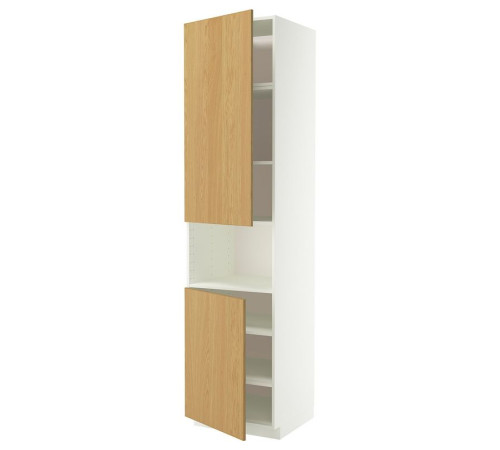 Sza st wys mikr 2drz/pół, biały/Sinarp okl dęb METOD 896.006.21